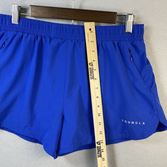 YoungLA W 153 Swift Shorts Womens Size Large Royal‎ Blue W153 Waist 32 Inseam 4" - Picture 5 of 12